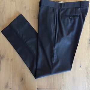 Brooks Brothers 1818 Milano Mens Dress Trousers Pants - Charcoal - 100% Wool